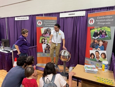 Science demo at the Community Connections Fair